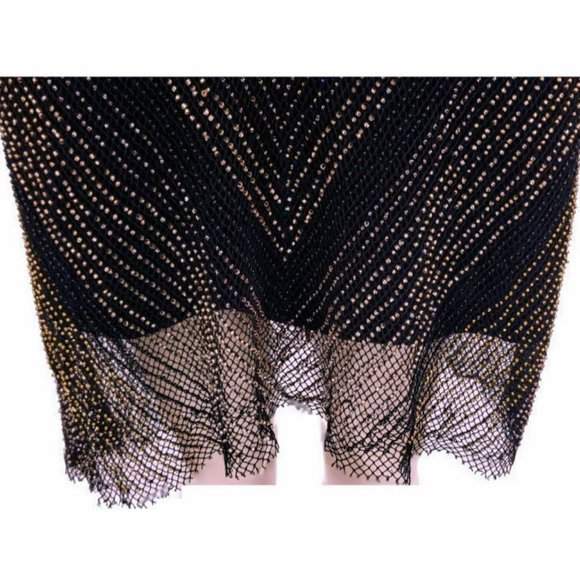 FREE PEOPLE Cold Shoulder Long Sleeve Beaded Deco Dress "Draw the Line" - Picture 7 of 9